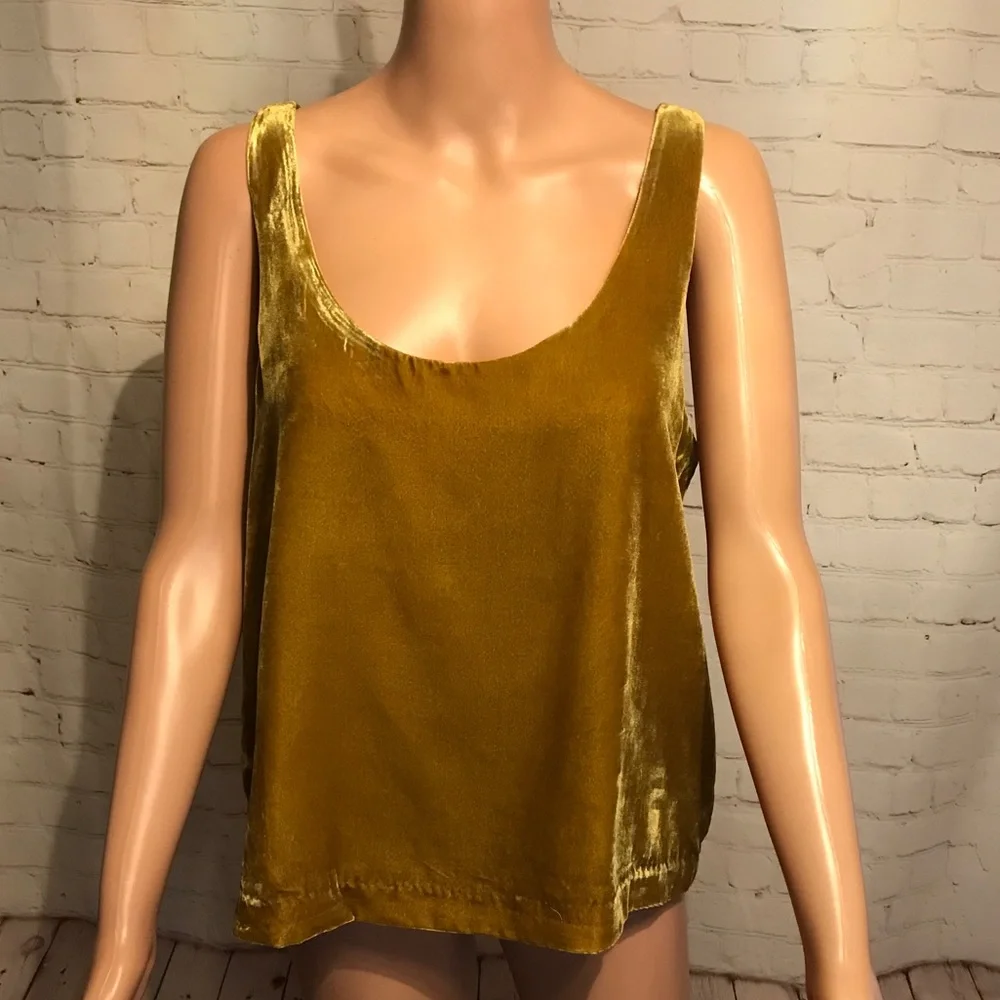 J.Crew NWT mustard yellow velvet boho top size medium